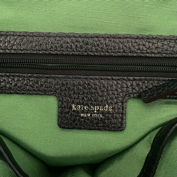 Kate Spade New York Black Pebbled Leather Tote Purse - Picture 6 of 13